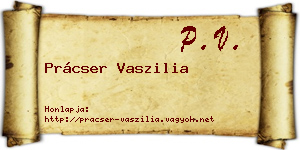 Prácser Vaszilia névjegykártya